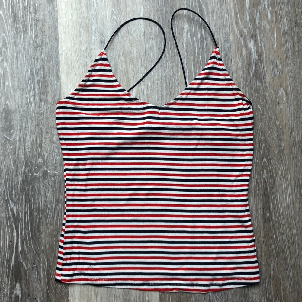 Striped cropped Brandy Melville top